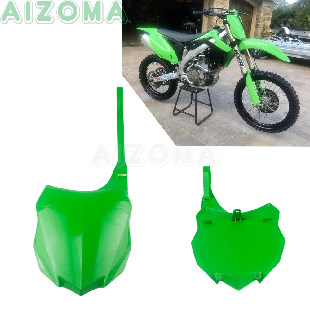 

1pcs Green Off-Road Motocross PP Plastic Front Number Plate For Kawasaki KXF450 KXF250 KX 250/450 F 2013-2014 2015 2016