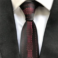 new designer mens ties jacquard woven necktie black with geometric dots plaids neck tie for men