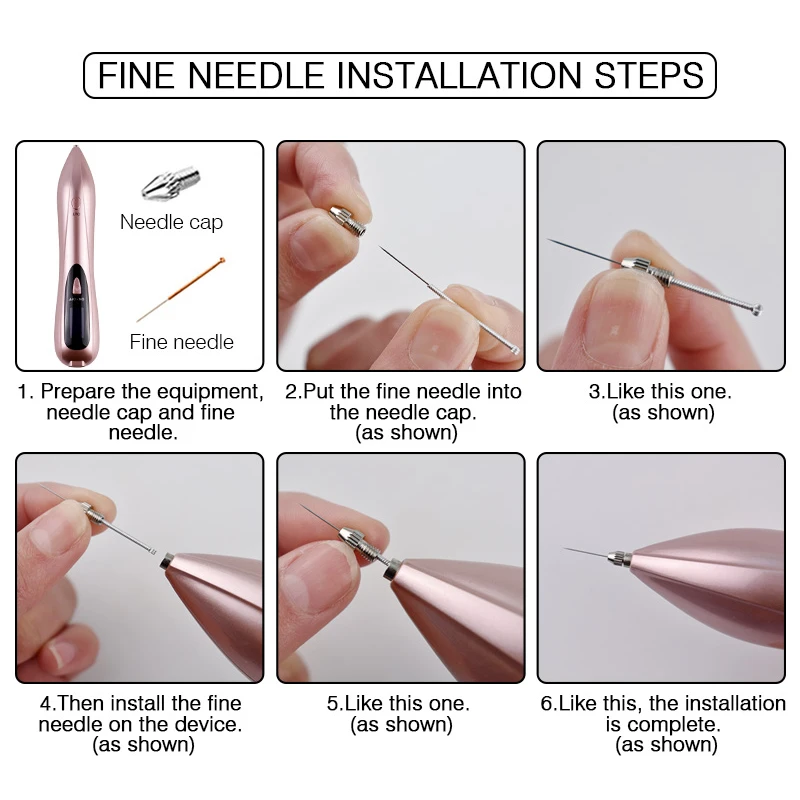 Розовое золото прибор для удаления родинок 6 передач Регулируемая ЖК Лазерная