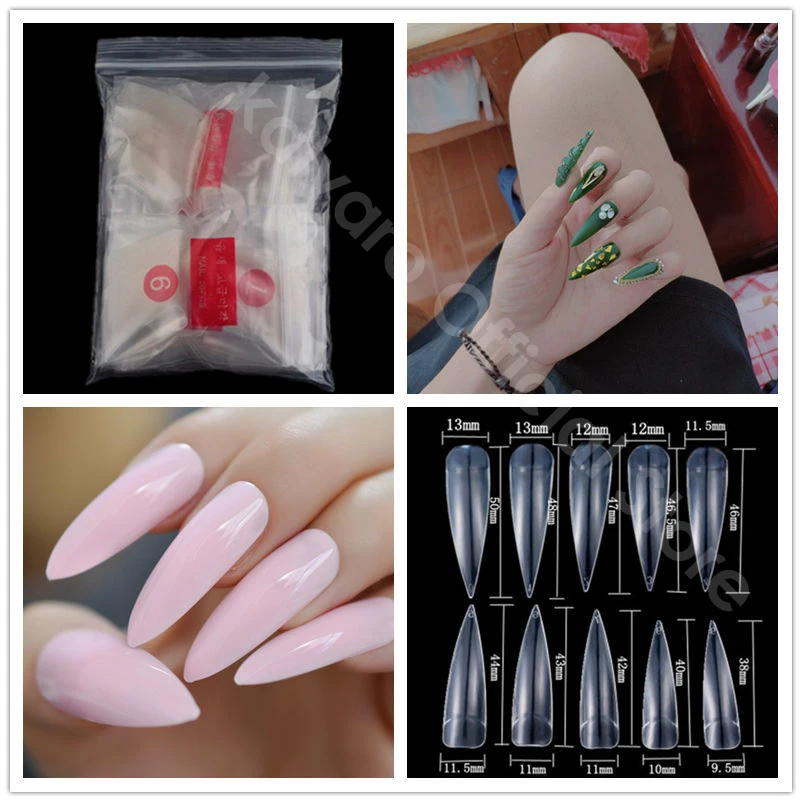 600/500 шт. Балерина капсула Ongle прозрачный/натуральный/белый ложный гроб острый