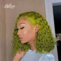 alifitov green lace%c2%a0front%c2%a0wigs kinky curly human%c2%a0hair wigs hd transparent lace wigs with for women
