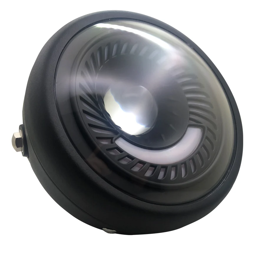 Универсальная алюминиевая мотоциклетная фара с белым светодиодным ангельским