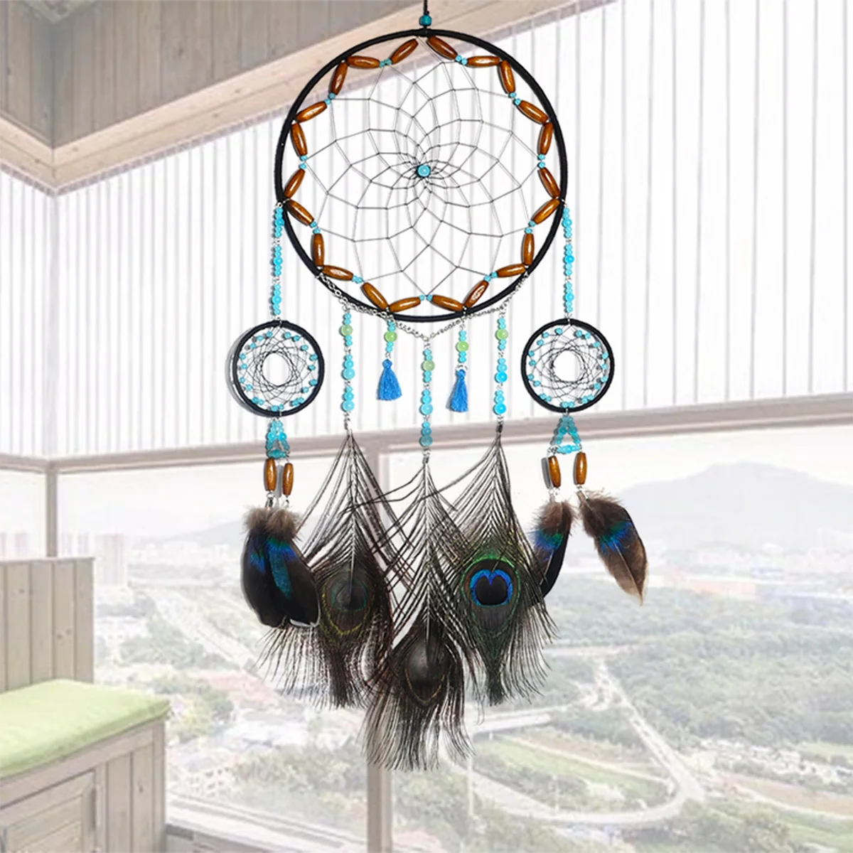 1Pc Dream Catcher Feather Pendant Crafts Wind Chimes Romantic Wall Hanging Decorations Home Ornaments Gift | Дом и сад