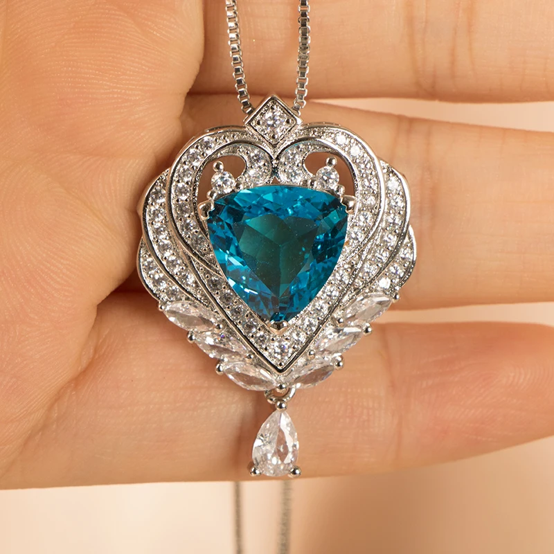 Женское ожерелье из серебра 925 пробы с подвеской в виде сердца - купить по