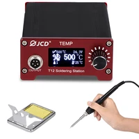 jcd t12 soldering station kit digital display 80w welding soldering iron temperature adjustable 220v oled temp welding tools