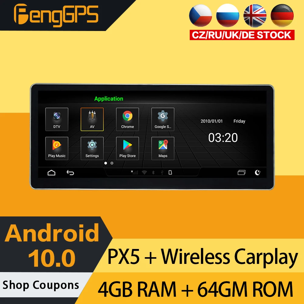 

Car Stereo For Audi A4L 2017 Android 10.0 Radio Multimedia IPS Touchscreen GPS Navigation Headunit DVD Player Carplay WIFI OBD