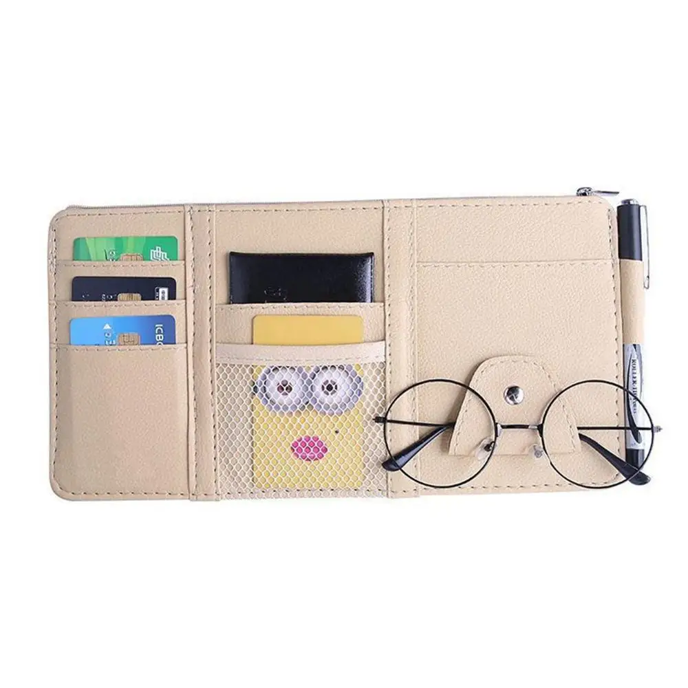 

Car Visor Organizer Multi Function Auto Sun Visor Storage Pouch Bag Pen Sunglasses Holder Card Ticket Pocket Car Storage Holder