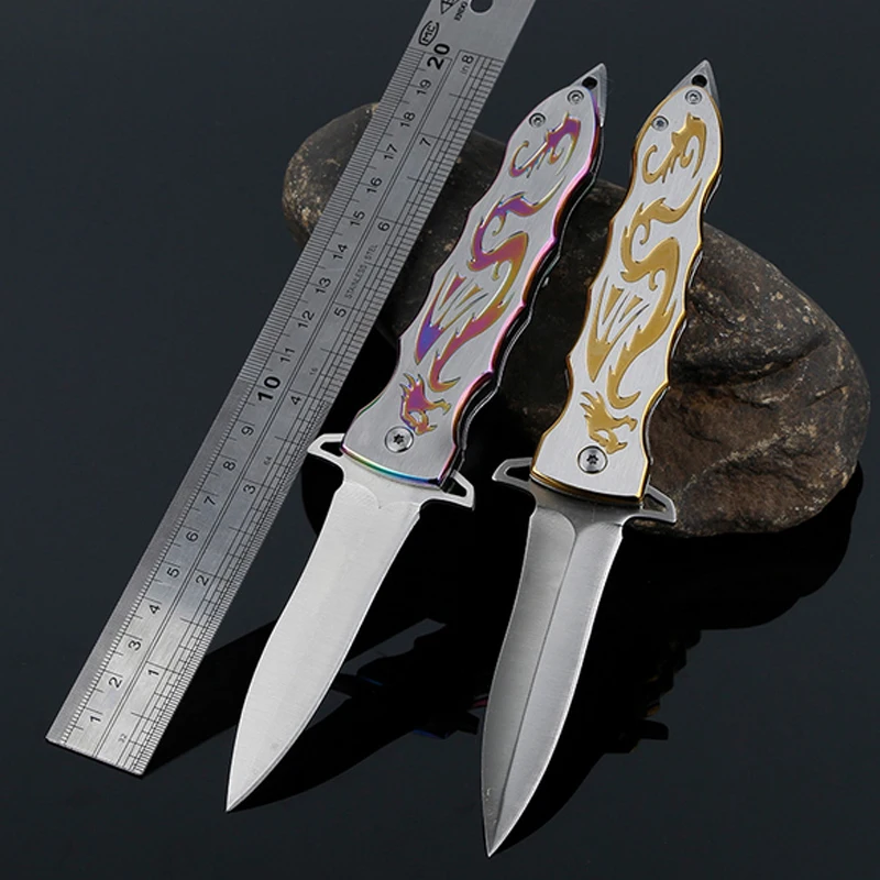 Creative ancient Roman style 57HRC Tactical Folding Hunting Knife Fruit EDC Pocket Outdoor Tools Camping Survival knives | Инструменты