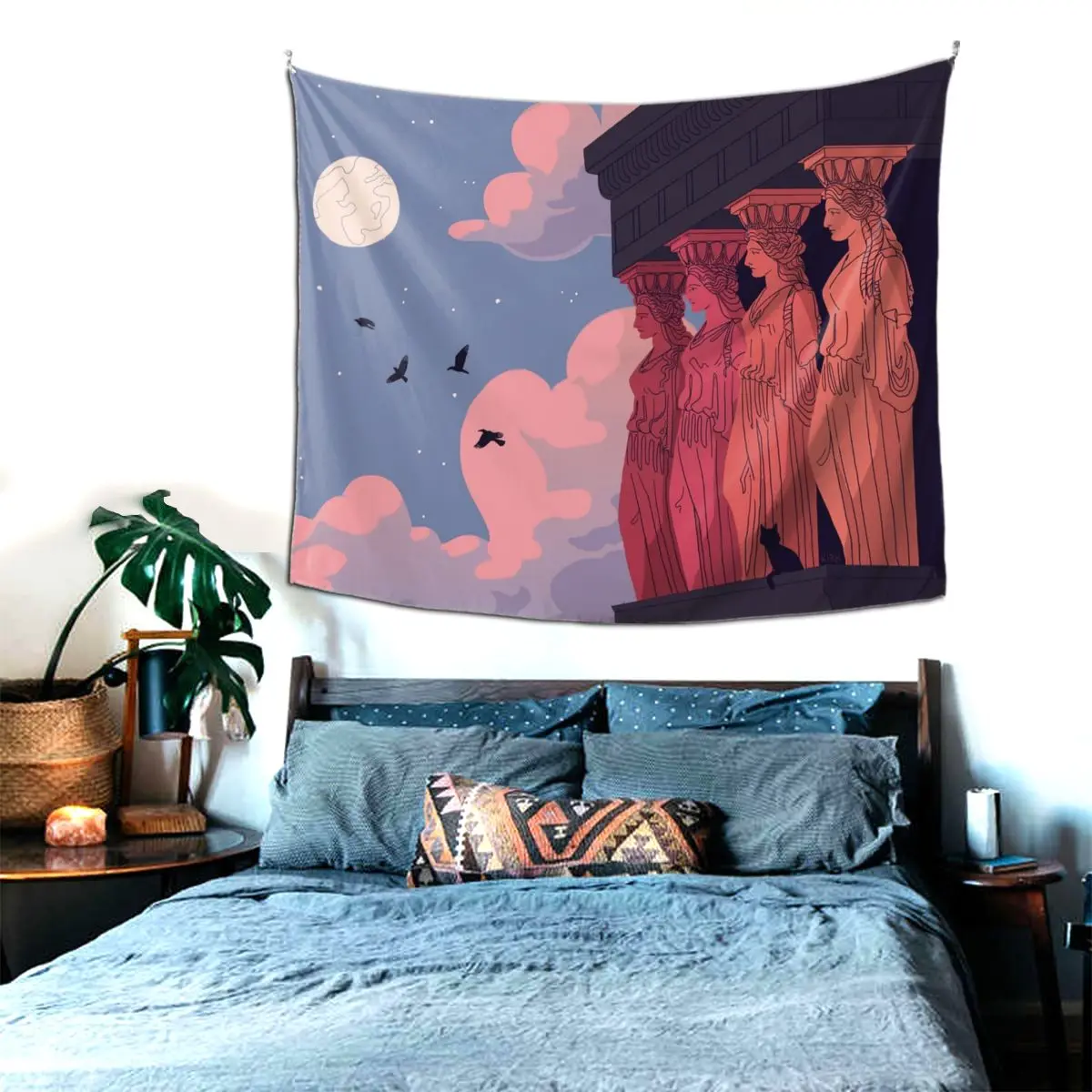 Винтажный гобелен в стиле Афин сумерках большие настенные гобелены Бохо