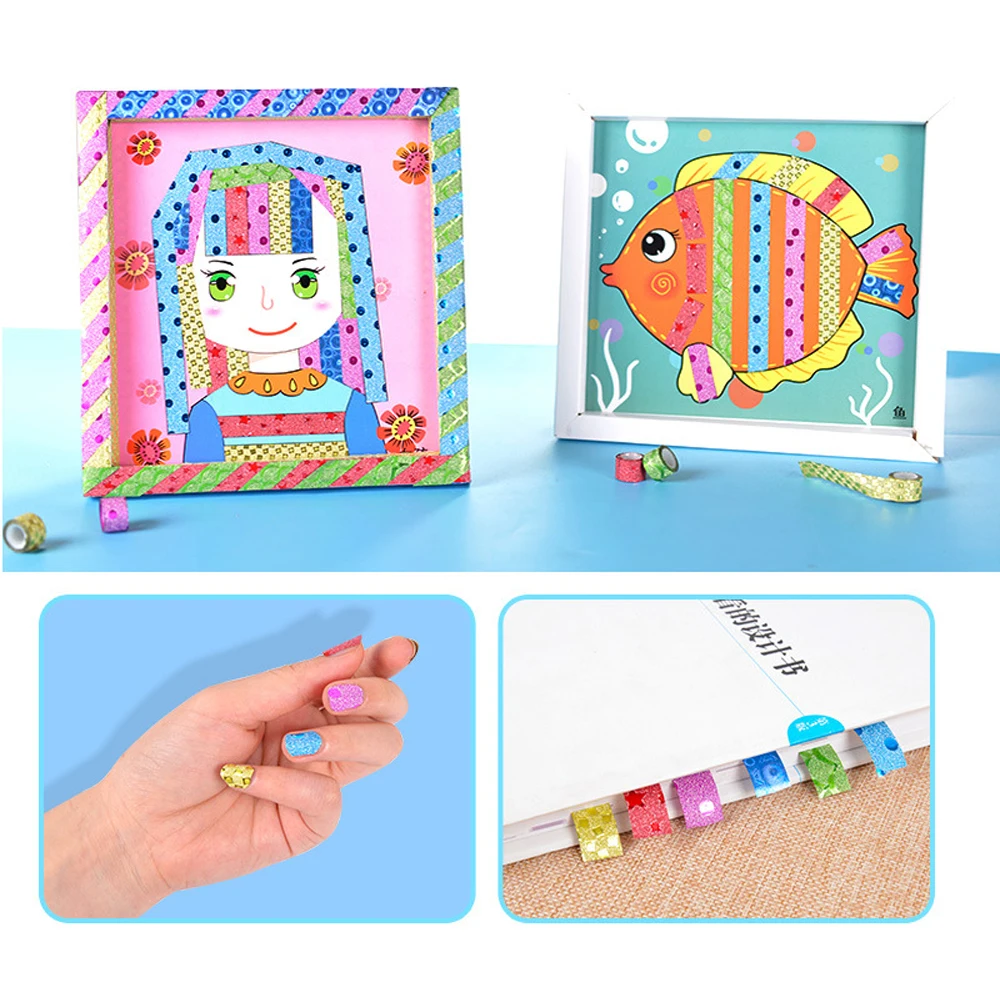 10 шт./корт. Детские цветные ленты игрушки ручной работы DIY наклейки для детей с