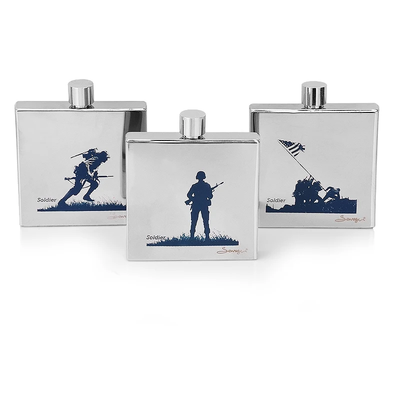 Фляга мини-солдат из нержавеющей стали 304 портативная фляжка с зеркасветильник 2