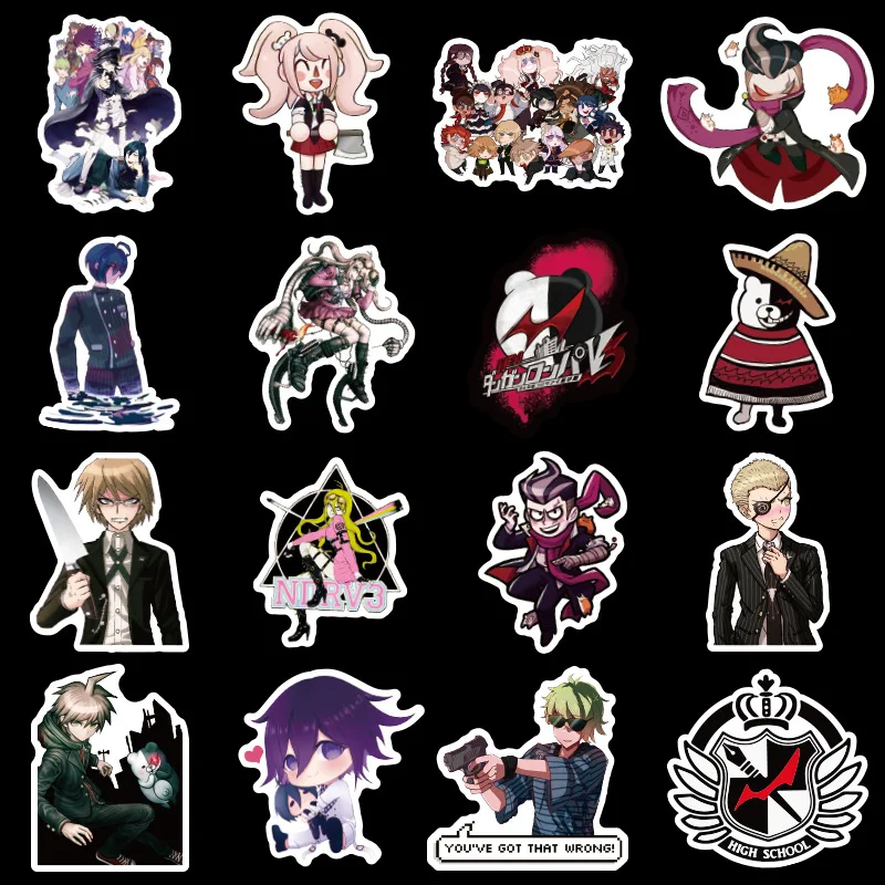 50 шт. смешанные Danganronpa наклейки из игры DIY сноуборд ноутбук багаж холодильник