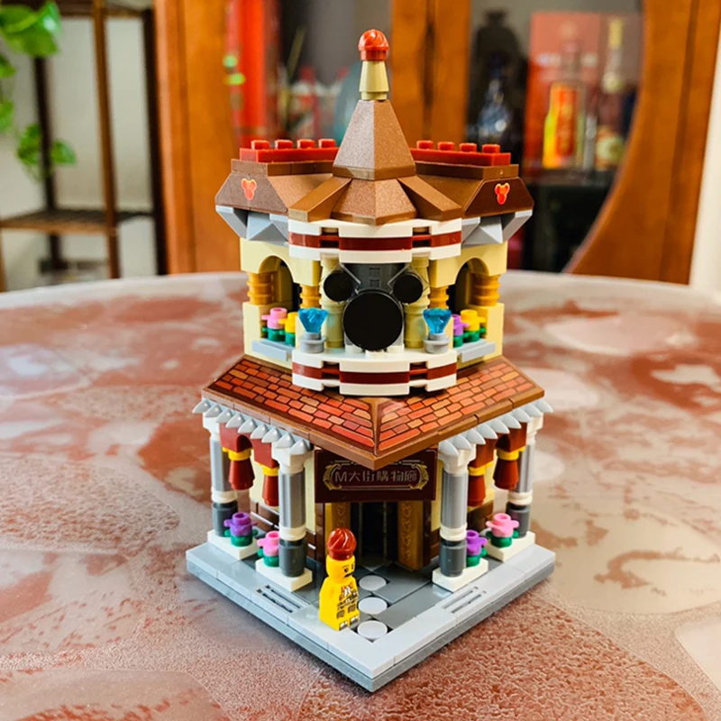 LOZ 1632 городская улица торговый центр магазин архитектура рынка DIY Мини блоки