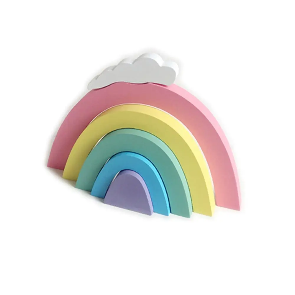 Деревянные радужные Декорации для детской комнаты декор радугой строительные