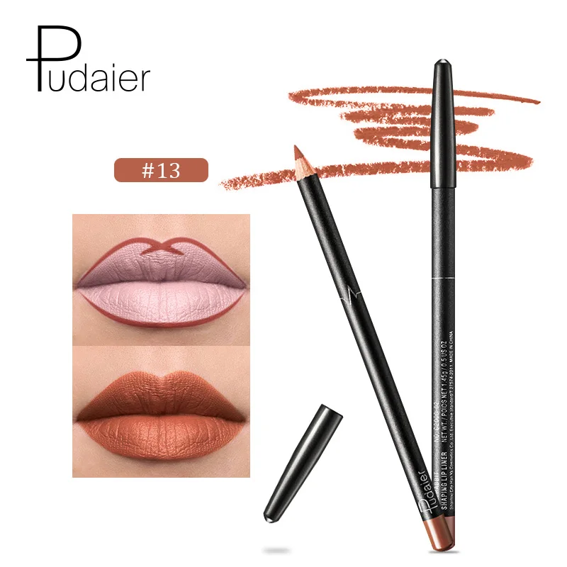 13 1 шт. Новинка Pudaier Lipliner Nude губная помада карандаш стойкий водонепроницаемый матовый для макияжа, косметика для губ 36 цветов - Цвет: 13
