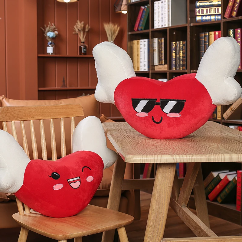 Милая подушка в форме сердца с крылом мягкая плюшевая игрушка мягкие подушки для