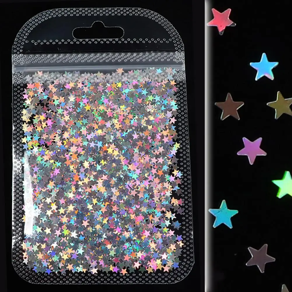 Nail Flakes Symphony Temperature Resistance ABS Holographic Nail Glitter Flakes for Makeup