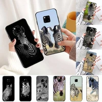 animal zebra black and white print phone case for huawei honor mate p 10 20 30 40 i 9 8 pro x lite smart 2019 nova 5t