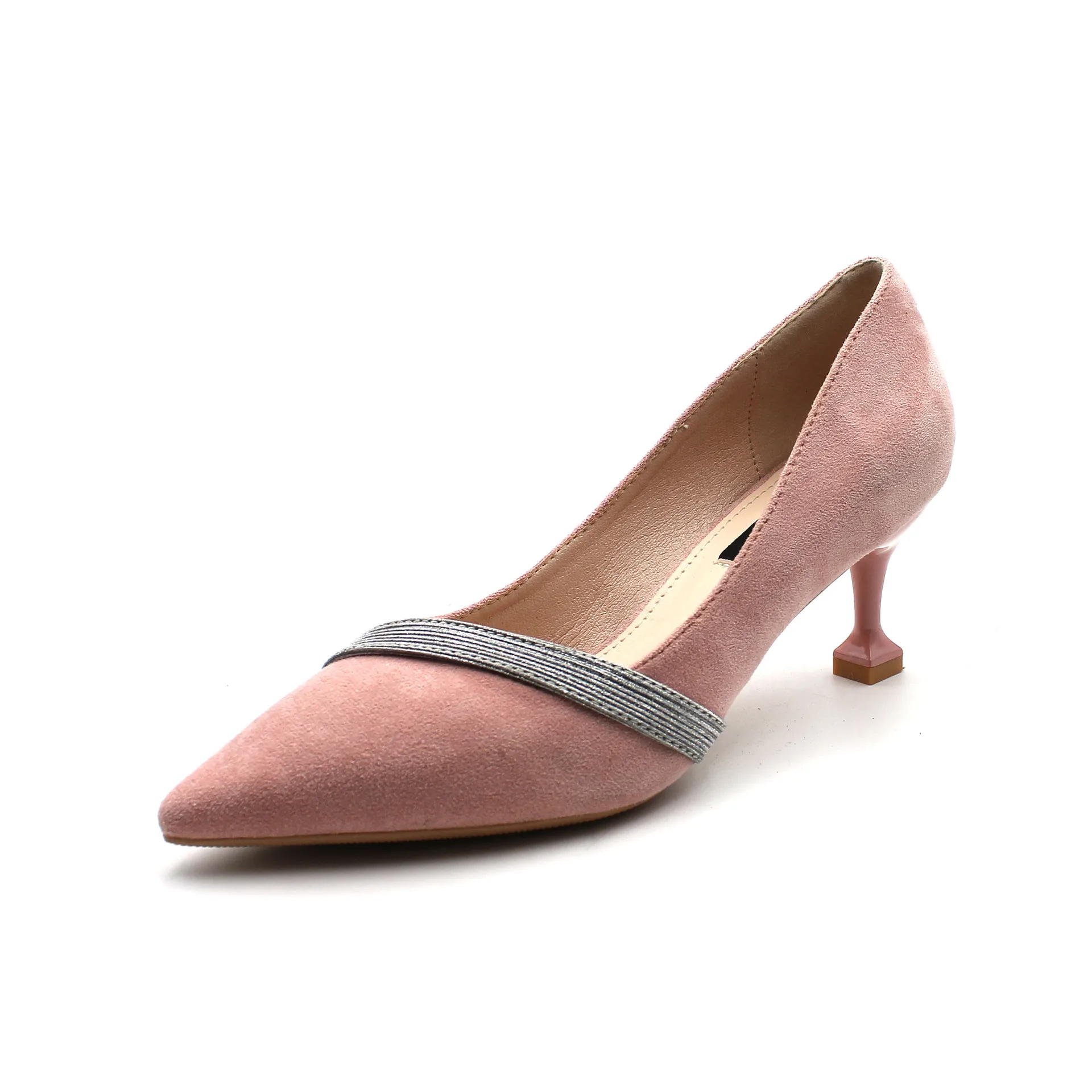 

Dress Shoes Woman Office Ladies Shallow Mouth Casual Heels Lace-Up Branded Pumps Pointed Wedge Footwear Work Comfortable Gold Co