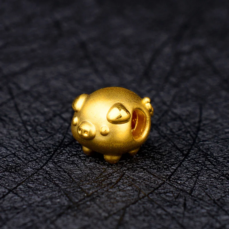 

Новое поступление, браслет из желтого золота 24 карата, 3D Жесткий золотой милый браслет в виде свиньи, браслет из золота 999 пробы