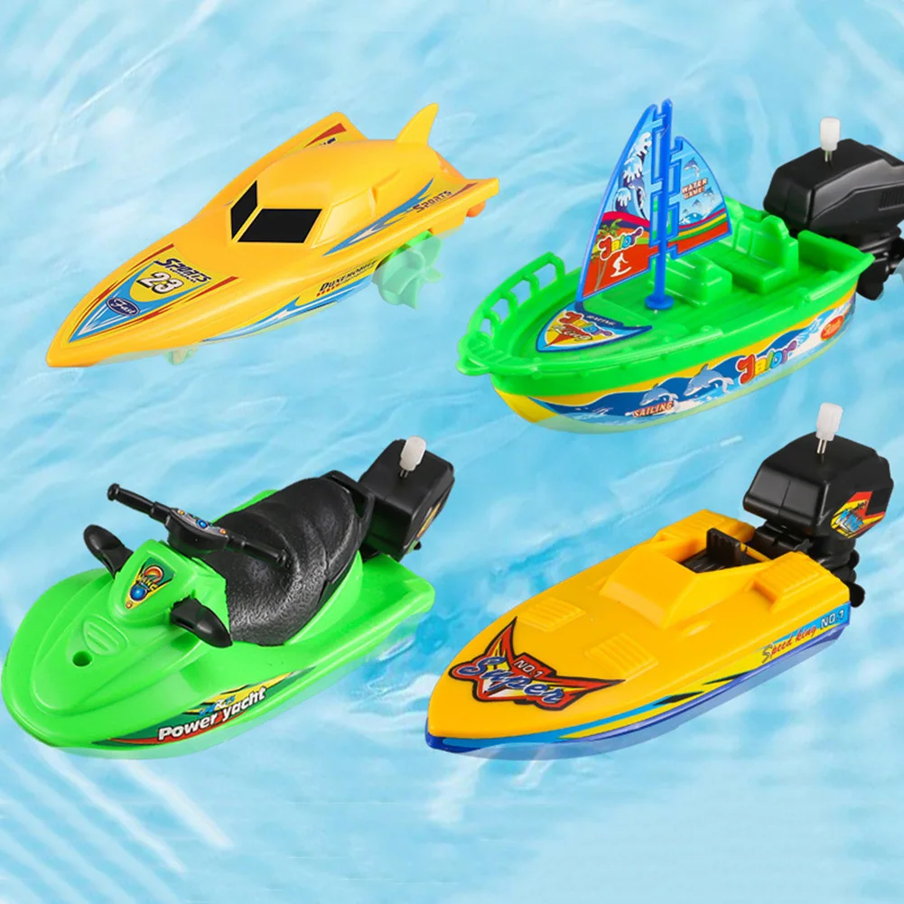 

Speed Boat Ship Toys Interactive Water Spray Beach Toy Float Water Classic Winding Clockwork Boy Shower Bath Toy