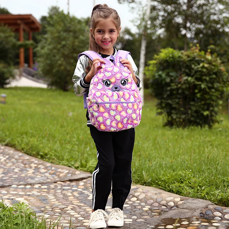 plush cat  bag cartoon schoolbags for girls small kid backpack  school doll bags soft kindergarten cute children bag polyester