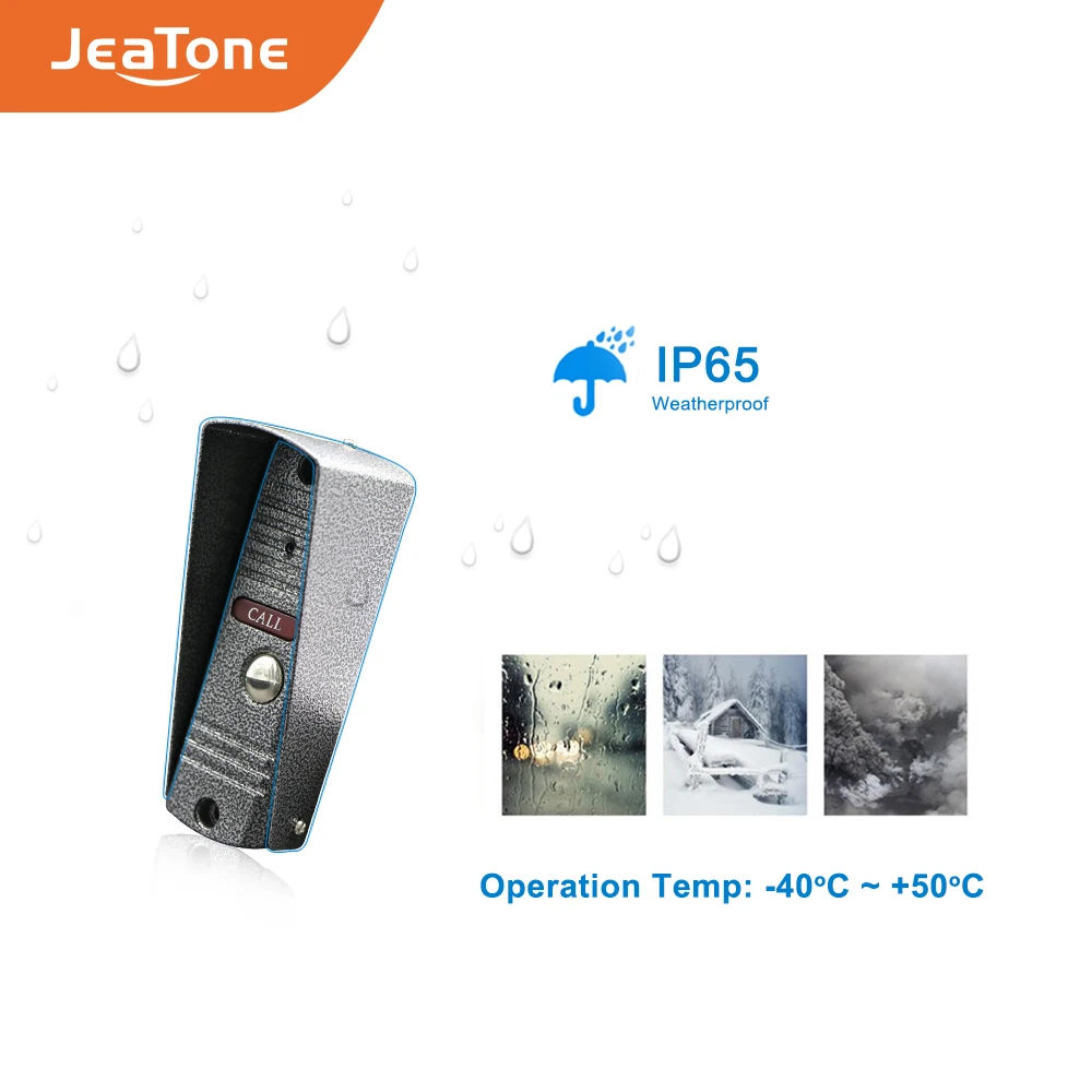 Видеодомофон JeaTone с 4 дюймовым ЖК дисплеем и цветным экраном проводной дверной