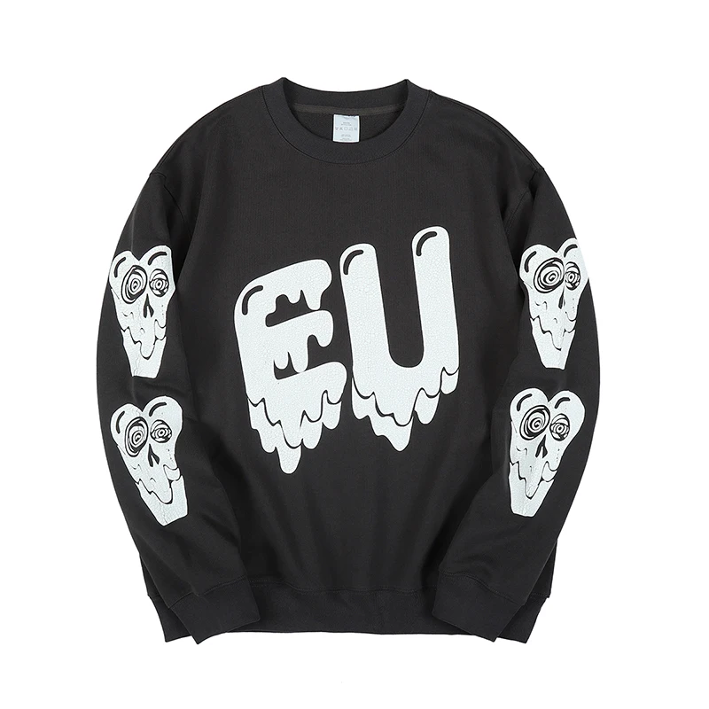 

Eu Love Dissolves Print Crew Neck Mens Sweatshirts Oversized High Street Stranger Things Casual Couple Hoodies