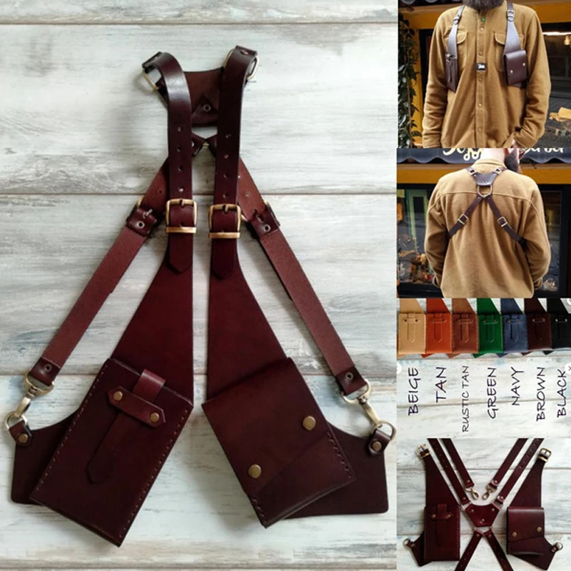 Винтажная кожаная Наплечная Сумка-Кобура регулируемые скрытые тактические