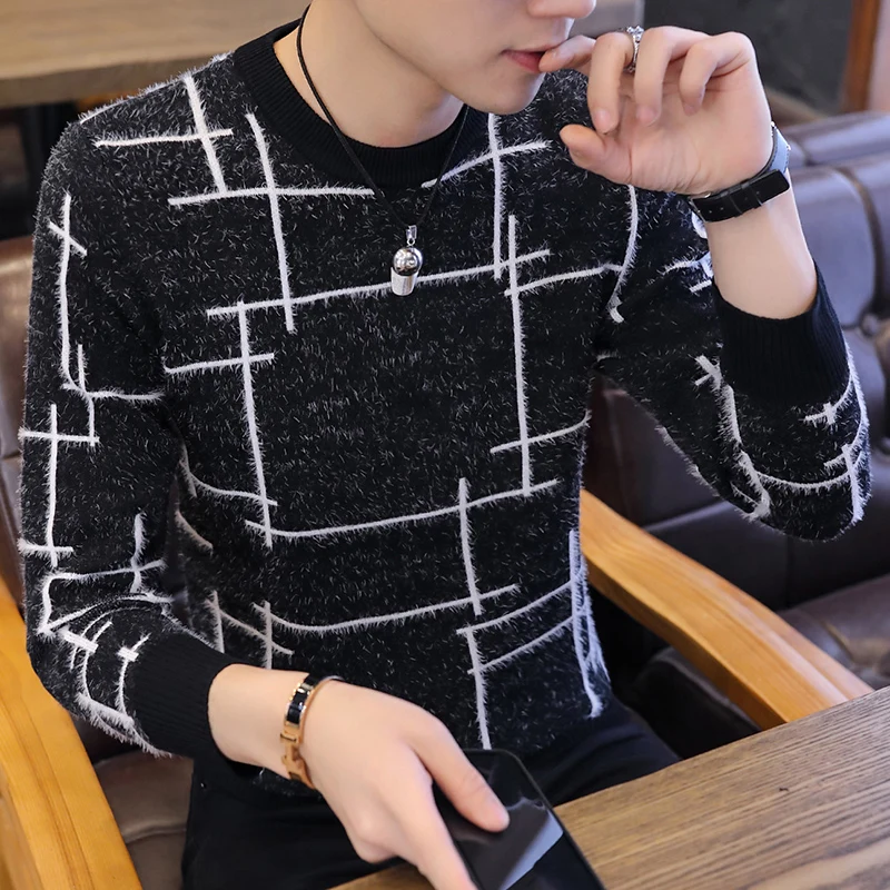 Мохеровые свитеры хлопковый свитер мужской пуловер с длинными рукавами мужские