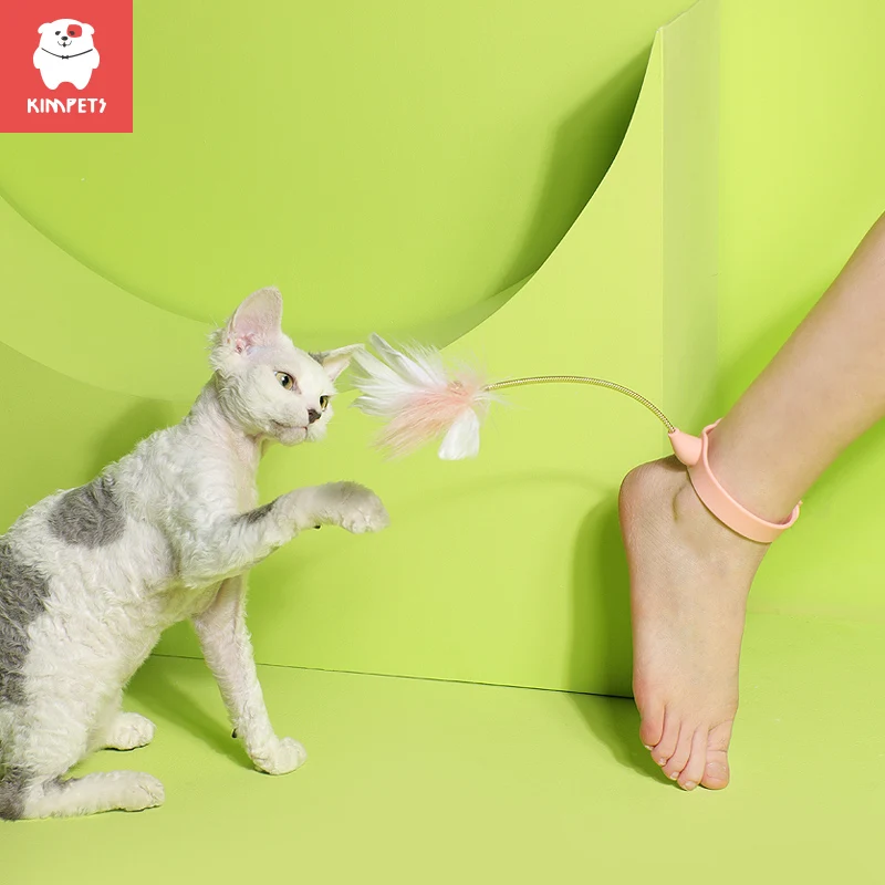 

KIMPETS 2020 Cat Toys Tap Funny Cat Stick Feather Bells Cat Toys Bites Resistant To Relieve Boredom Kittens Pet Products