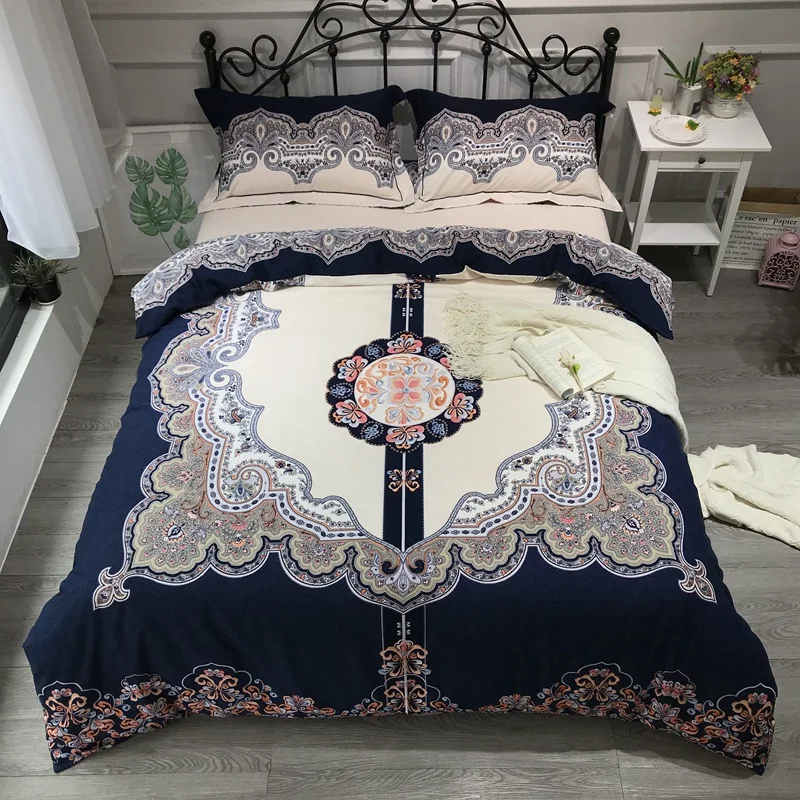 Комплект постельного белья из 4 предметов с пододеяльником и