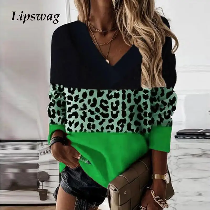 

Женский свитшот с длинным рукавом и V-образным вырезом