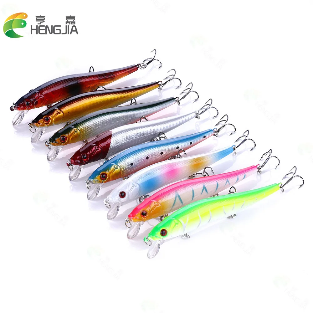 

8 шт Фирменная Новинка Minnow приманки для ловли рыбы, 11,5 см 13,1G Рыба гольян приманки рыболовные снасти, твердая приманка песка, искусственный в...