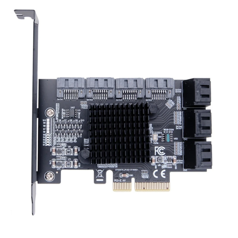 

SATA PCIE 1X Adapter 10 Ports PCIE X4 X8 X16 to SATA 3.0 6GRiser Expansion Card for Desktop PC Computer Converter Bitcoin Mining