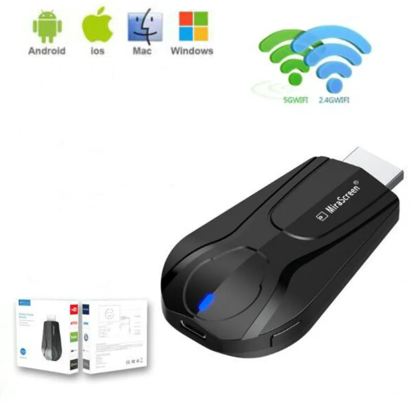 Беспроводной ТВ приемник Mira Miracast Airplay 2 4 ГГц Wi Fi ключ зеркальный экран литой