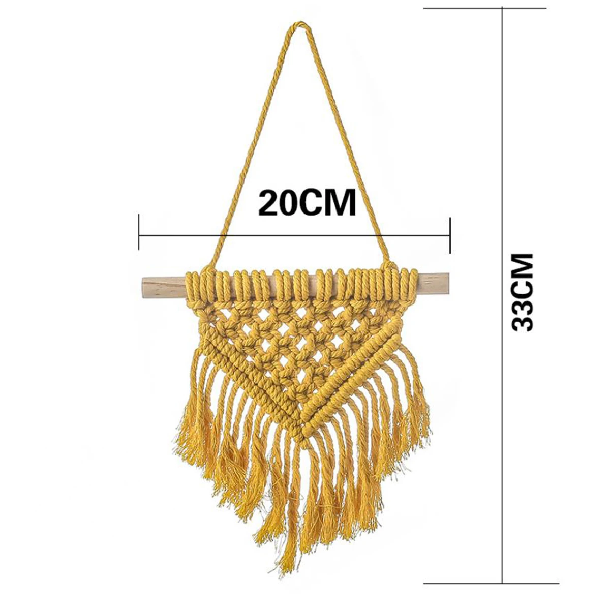 

Small Macrame Wall Hanging Bohemian Handmade Woven Tapestry Tassels Ornaments for Nursery Apartment Home