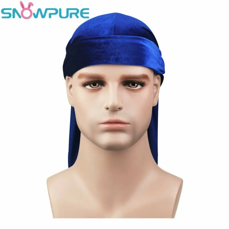 Мужская атласная повязка на голову Durags шелковистая бандана тюрбан с пиратской