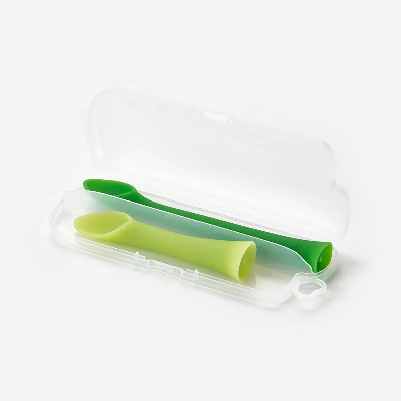 столовые приборы для малышей Детская Мягкая силиконовая ложка кормления детей