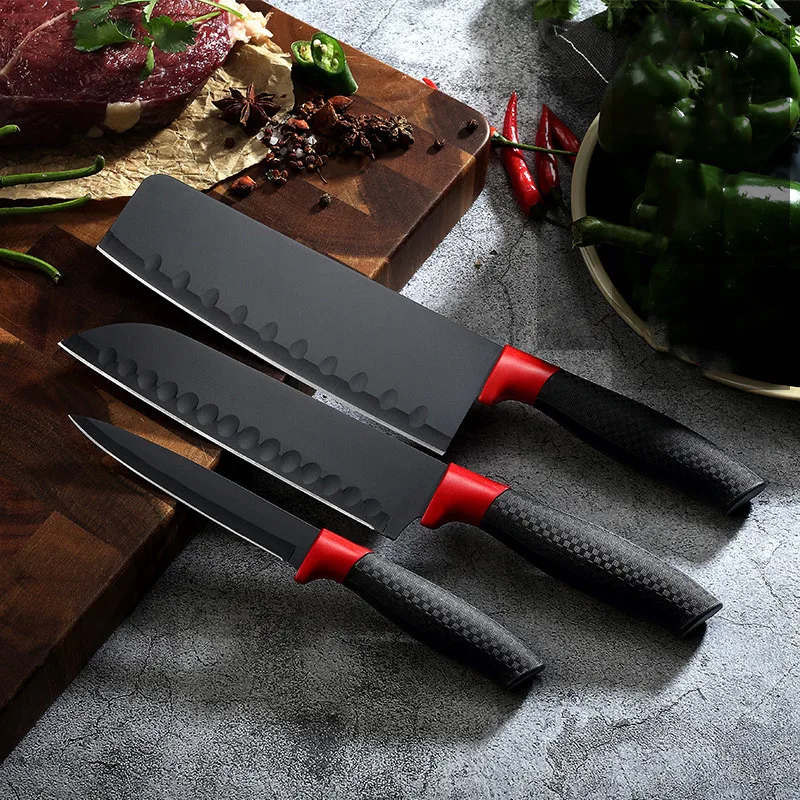 

Kitchen Household Knives Set Non-stick Anti-rust Knives Kitchen Knives Chef's Knives Are Not Easy to Rust Sharp And Durable 3pcs