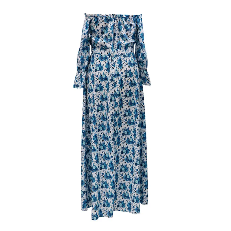 Женское пляжное платье в стиле бохо белое шифоновое с открытыми плечами и