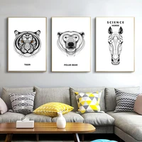 modern canvas painting black whiter animal tiger bear poster and print for living room bedroom pictures wall art home decoration