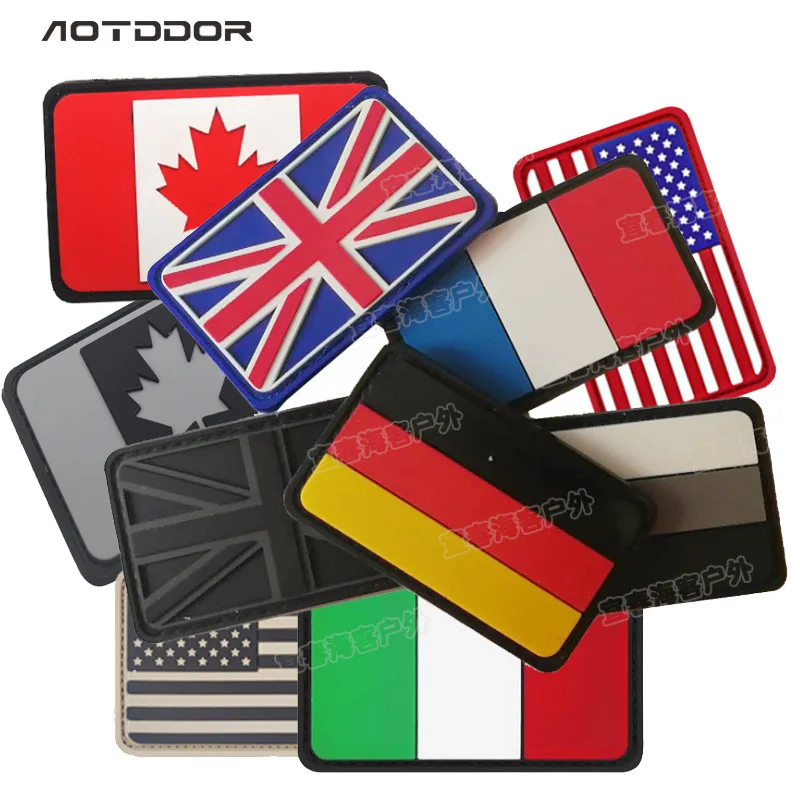 National flag PVC 3D gutta percha Embroidery Patches Badges Emblem military Army Hook and Loop Tactical | Дом и сад