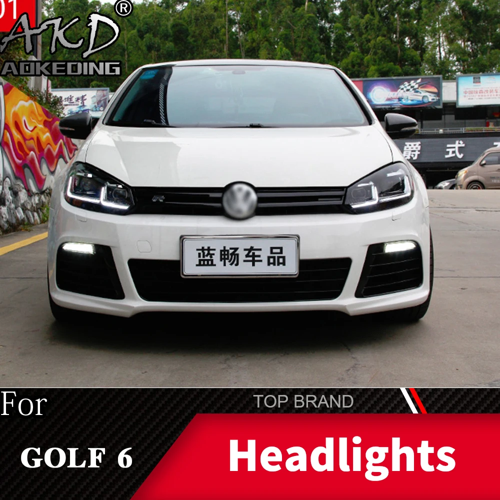 Головной фонарь для VW golf 6 MK6 2009-2013 golf 6, головной светильник s, противотуманный светильник, дневные ходовые огни, DRL H7 светодиодный Биксеноновая лампа, автомобильные аксессуары