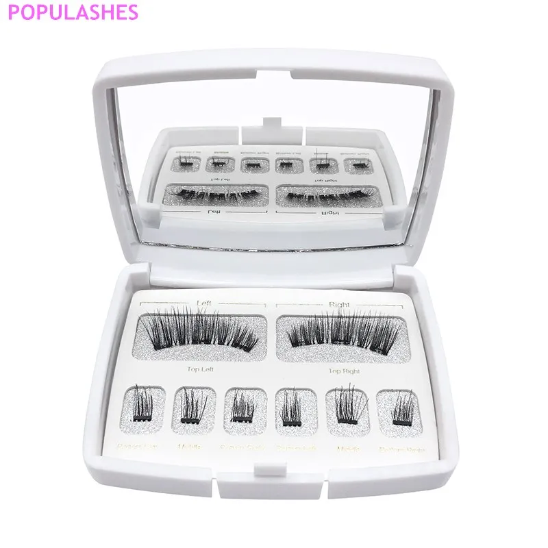

Magnetic Eyeashes with 3 Magnets Kit Acrylic Box Case Packaging with Mirror 3d Mink Eye Lash Set Natural False Eyelash Makeup