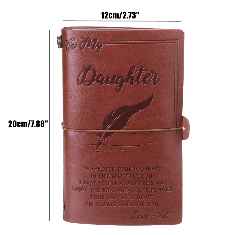 

Advanced Elegant Handcrafted Diary Notebook Engraved Leather Journal Message Note Book to My Daughter Son Man Wife Handwriting