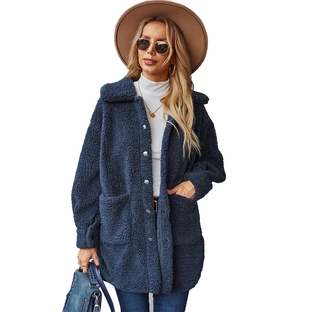 

2021 self-designed fur coat and fleece sweater in the winter long coat to keep warm + comfort