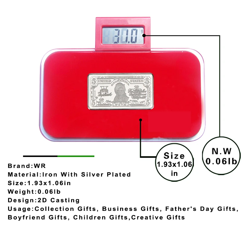 WR доллар США серебряные коллекционные монеты с монетницей Американский слиток