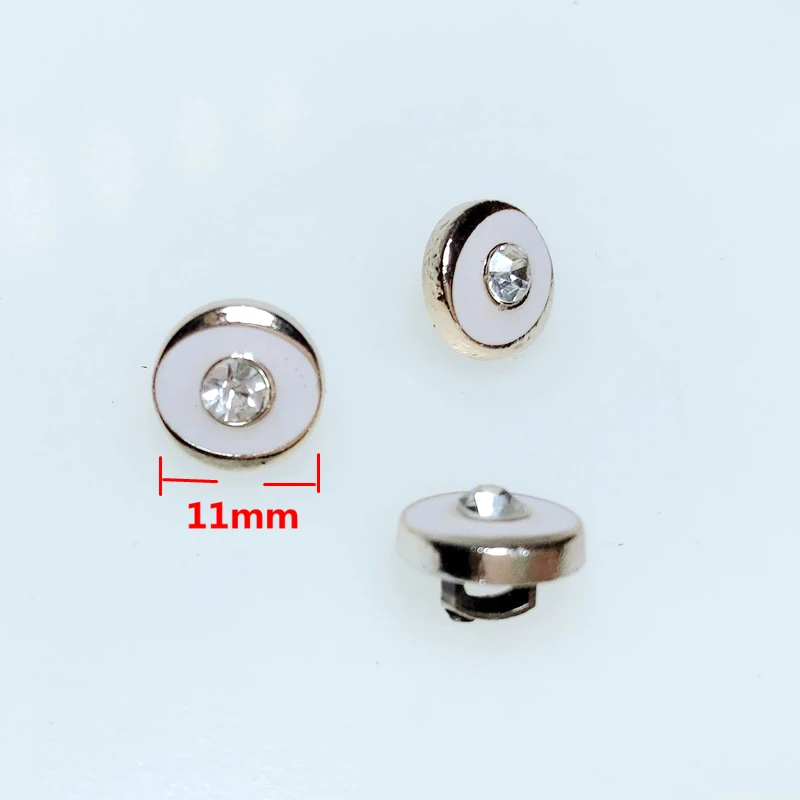 

HL 50pcs 11mm New Dripping Oil With Rhinestone Plating Buttons DIY Apparel Sewing Accessories Shirt Buttons