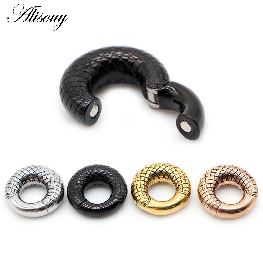 

Alisouy 1PC Stainless Steel Round Circle Hinge Heavy Ear Weight Plugs Tunnel Ear Gauges Expander Stretcher Piercing Body Jewelry